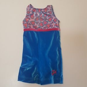 Gk gymnast biketard beautiful velvet shiny hearts